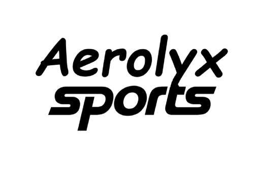 Black 'Aerolyx Sports' logo on a white background