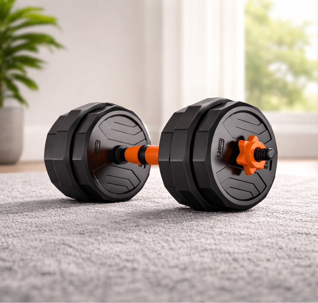 Adjustable Dumbbells Set 4-in-1 – Convertible Barbell, Kettlebell & Push-Up Stand for Home Gym 66LB