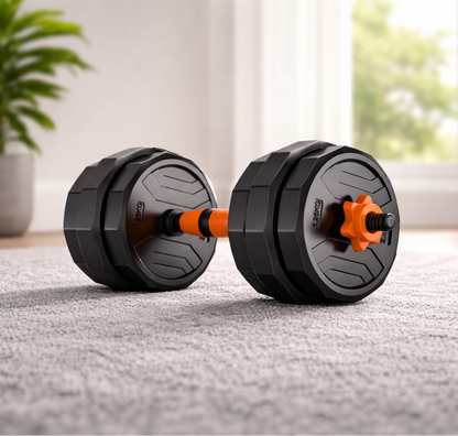 Adjustable Dumbbells Set 4-in-1 – Convertible Barbell, Kettlebell & Push-Up Stand for Home Gym 66LB